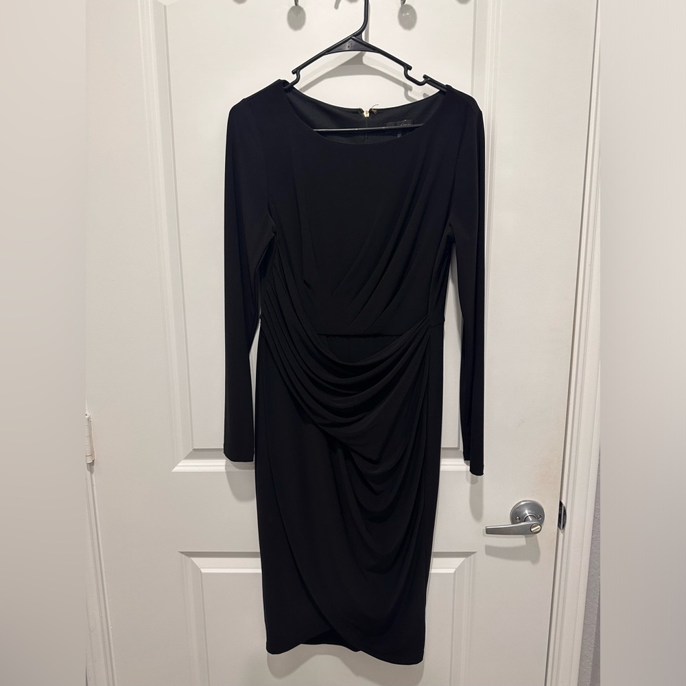 BLACK LONG SLEEVE WOMENS DRESS- DONNA KARAN